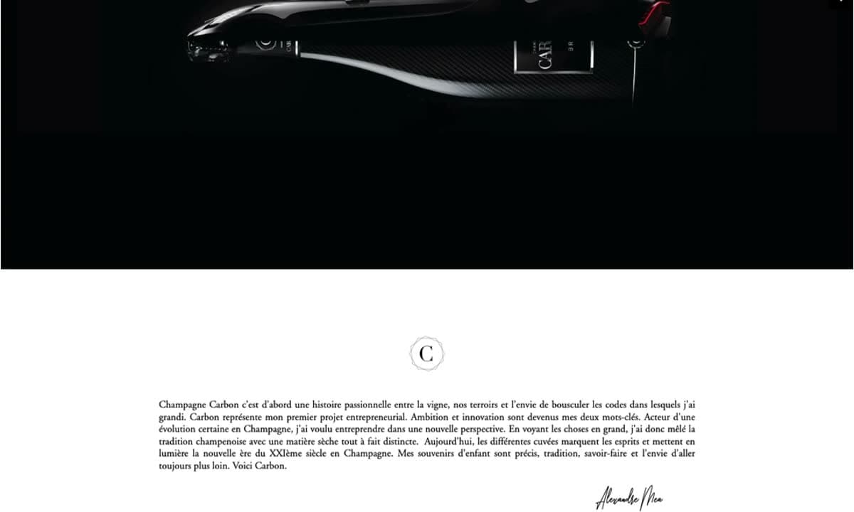 Mockup du site Champagne Carbon